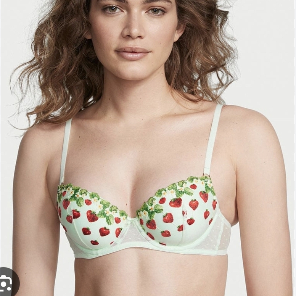 Victoria's Secret Dream Angels Bra Strawberry Embroidery